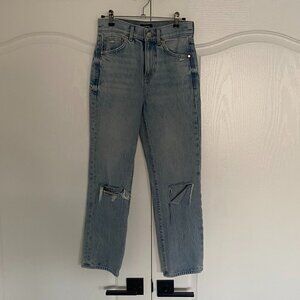 Express Light Blue Cropped Jeans